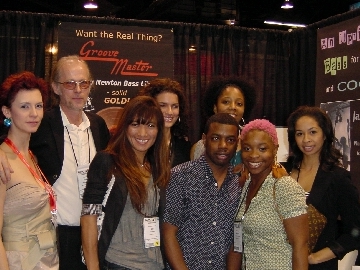 Sarah Crisman (far left) of MTV with crew and Jae Deal (bass/programmer - Janet Jackson, Lady Gaga, and Elton John)  
